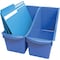 Storex Interlocking Storage Bin, Plastic, Blue, 7 in H, 5.3 in W, 14.3 in L, 6 PK STX71101U06C - alternate 3